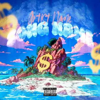 Обложка для трека «Currency Island» — в синих тонах
