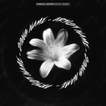 Купить обложку для трека с цветами «Blossom» — в чёрно-белом