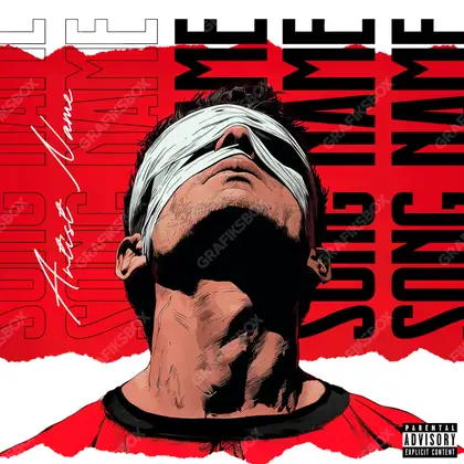 Premade album cover “Bull Run” — a subject with a character of its own in deep red tones