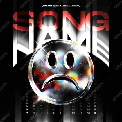 Portada de álbum prediseñada «Sad Sphere» — una escena melancólica bajo luz apagada, en una gama roja