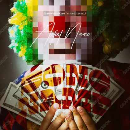 Обложка для песни про роскошь «Money Clown» — в оранжевых тонах