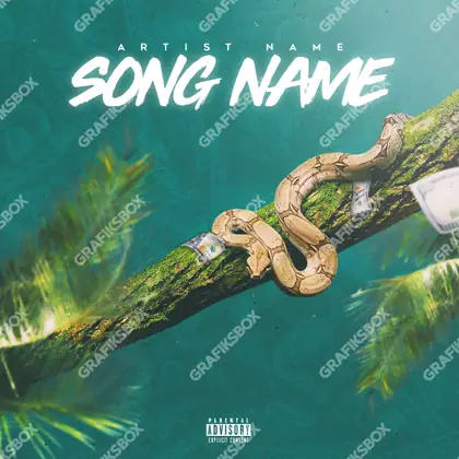 Portada de álbum prediseñada «Like Snake» — imágenes duras en un encuadre de tonos bajos, en tonos azules fríos