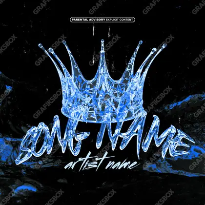 Premade album cover “Ice King” — a subject facing the camera with almost no decoration in a blue palette