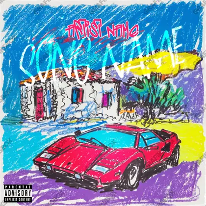 Portada de álbum prediseñada «Crayola» — un motivo con carácter propio, en tonos azules fríos
