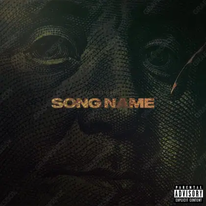 Premade album cover “Look This Benji” — a close portrait built around the eyes in a monochrome palette