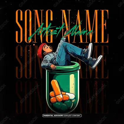 Portada de álbum prediseñada «More Addictive» — un motivo con carácter propio, en una gama naranja