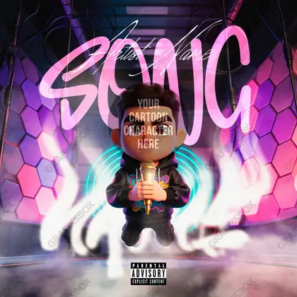 Portada de álbum prediseñada «Futuristic Studio» — un motivo con carácter propio, en matices rosados