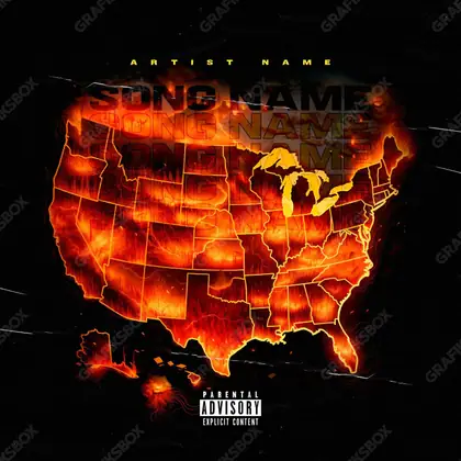 Купить обложку для трека с огнём «Fire States» — в красных тонах