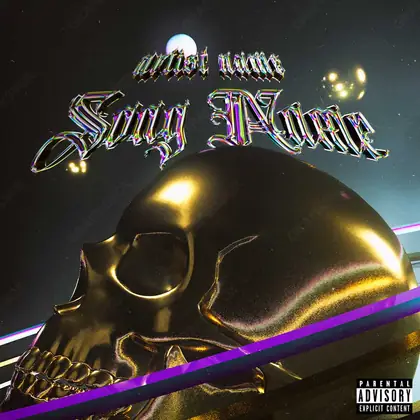 Portada de álbum prediseñada «Astro Skull» — imágenes duras en un encuadre de tonos bajos, en matices anaranjados