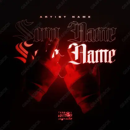 Portada de álbum prediseñada «Under Gloves» — un encuadre que no encaja en una sola categoría, en tonos rojos intensos