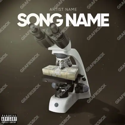 Premade album cover “Microscope” — a frame that refuses to sit in one category in a black and white palette