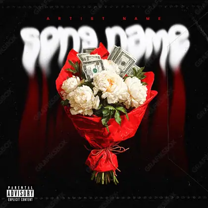 Готовая обложка для трека с цветами «Cash Flowers» — в красных тонах