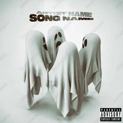 Portada de álbum prediseñada «Ghost Reunion» — imágenes duras en un encuadre de tonos bajos, en una gama en blanco y negro