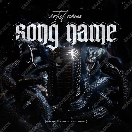 Premade album cover “Snake Sound” — a grim scene holding its tension in a black and white palette