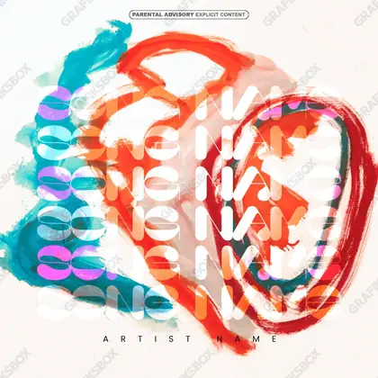 Portada de álbum prediseñada «Color Art» — un encuadre no figurativo construido con color y textura, en una gama roja