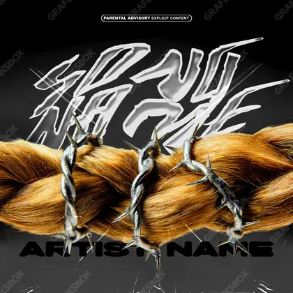 Обложка для песни с девушкой «Barbed Blonde» — в оранжевых тонах
