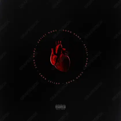 Portada de álbum prediseñada «Engine» — un auto, la carretera y los faros del atardecer, en una gama en blanco y negro