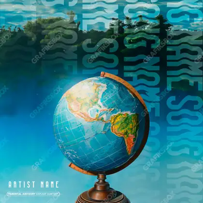 Portada de álbum prediseñada «Viajero» — un encuadre que no encaja en una sola categoría, en una gama azul