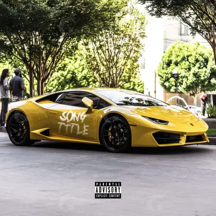 Album cover art “Golden Car”: car and street, golden tones