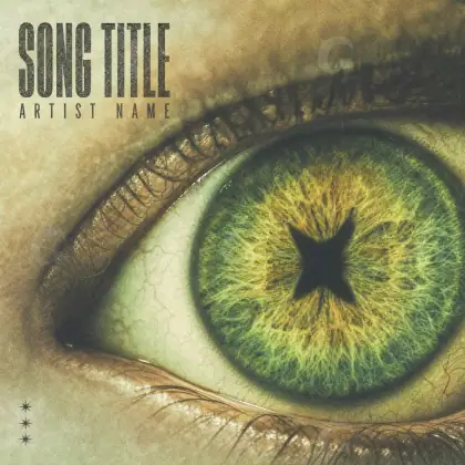 Premade cover art “Golden Eyes”: eyes and star, golden tones