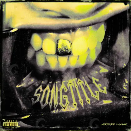 Album cover art “Golden Face”: face and hand, golden tones