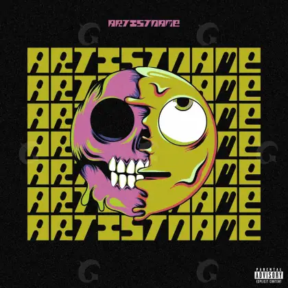 Arte de portada musical «Golden Face»: rostro y ojos; color dorado
