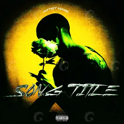Album cover art “Golden Flower”: flower and circle, golden tones