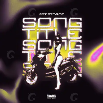 Portada para canción «Golden Neon»: neón y moto; color dorado