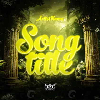 Premade cover art “Golden Palm”: palm and tree, golden tones
