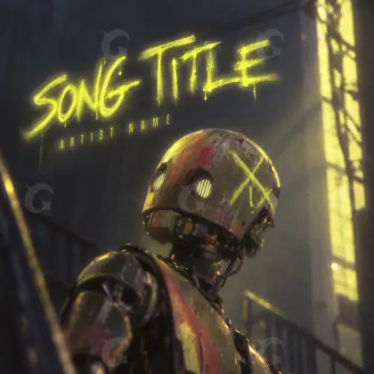 Album cover art “Golden Robot”: robot, golden tones