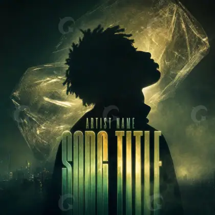 Album cover art “Golden Silhouette”: silhouette and city, golden tones