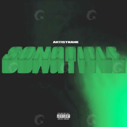 Album cover art “Green Abstract”: abstract and lettering, green tones