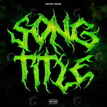 Portada para canción «Green Abstract»: abstracción y tipografía; color verde