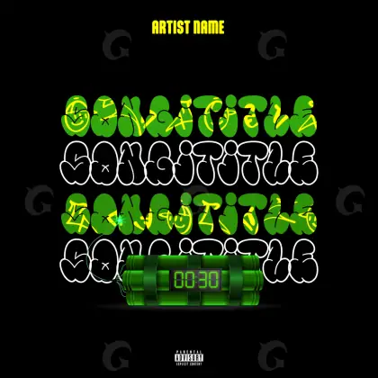 Готовая обложка для трека «Green Abstract»: абстракция и типографика; палитра — зелёная