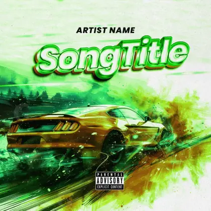 Premade cover art “Green Car”: car, green tones
