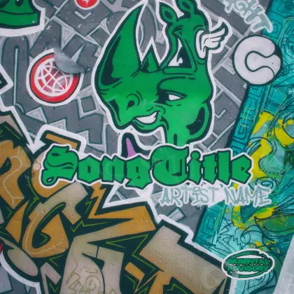 Готовая обложка для трека «Green Cat»: кот; палитра — зелёная