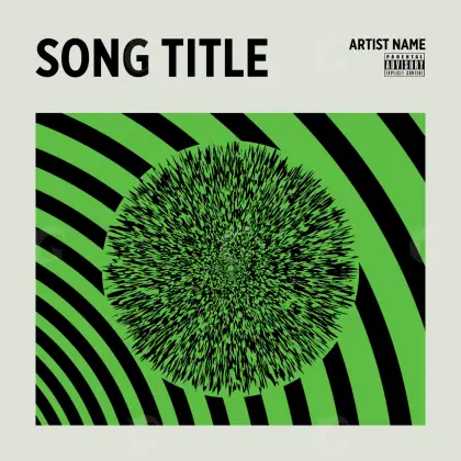 Готовая обложка для трека «Green Circle»: круг; палитра — зелёная