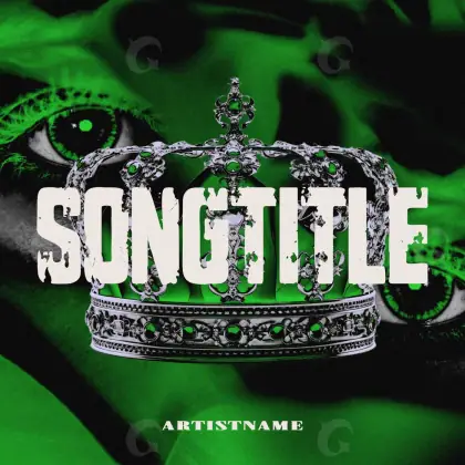 Album cover art “Green Circle”: circle and crown, green tones