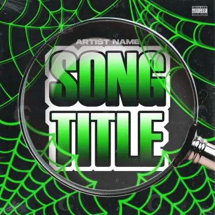 Arte de portada musical «Green Circle»: círculo y metal; color verde