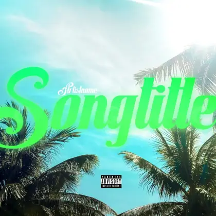 Music cover artwork “Green Cloud”: cloud and palm, green tones