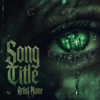 Portada prediseñada «Green Eyes»: ojos y corazón; color verde