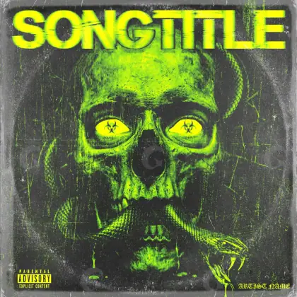 Premade cover art “Green Face”: face and eyes, green tones