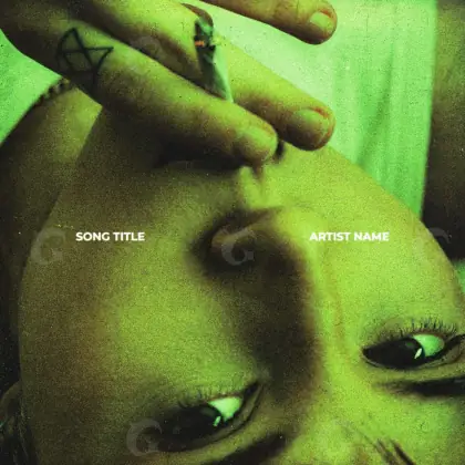 Album cover art “Green Face”: face and eyes, green tones