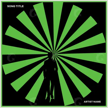 Premade cover art “Green Figure”: figure, green tones