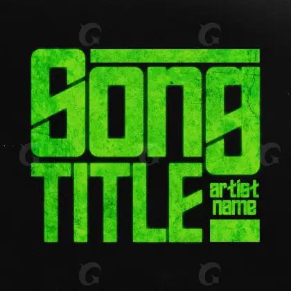 Portada para canción «Green Lettering»: tipografía y abstracción; color verde