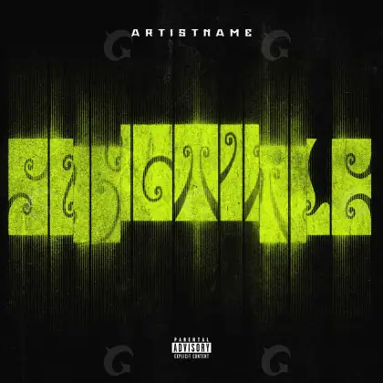 Arte de portada musical «Green Lettering»: tipografía y abstracción; color verde