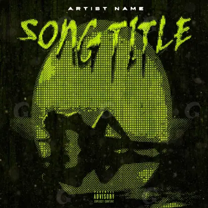 Portada para canción «Green Man»: hombre y rostro; color verde