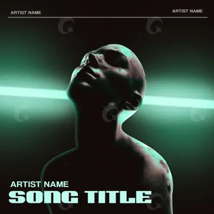 Portada para canción «Green Man»: hombre y rostro; color verde