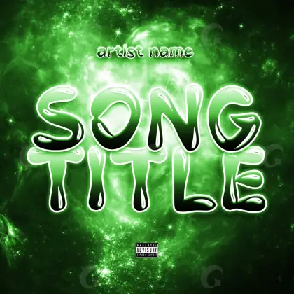 Premade cover art “Green Neon”: neon and star, green tones