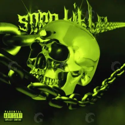 Album cover art “Green Skull”: skull and chain, green tones